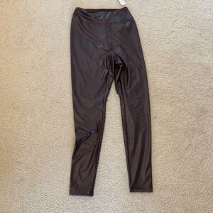 Aerie shiny Brown Leggings size M